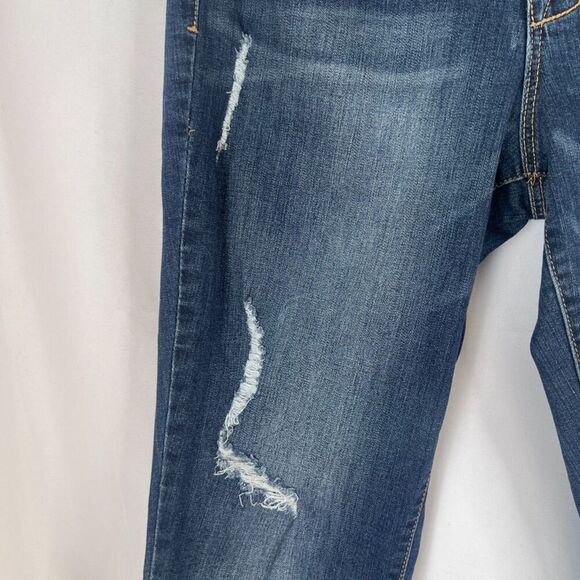 1822 Denim Roll Cuff Distressed Blue Skinny Jeans Size 12 - Picture 10 of 12